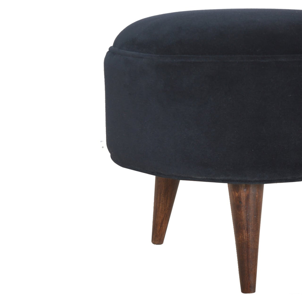 Black Velvet Nordic Style Footstool NOVEX FURNITURES