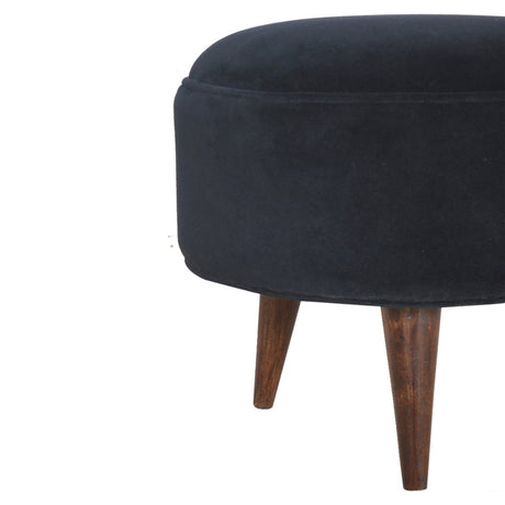Black Velvet Nordic Style Footstool NOVEX FURNITURES