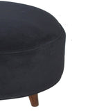 Black Velvet Nordic Style Footstool NOVEX FURNITURES
