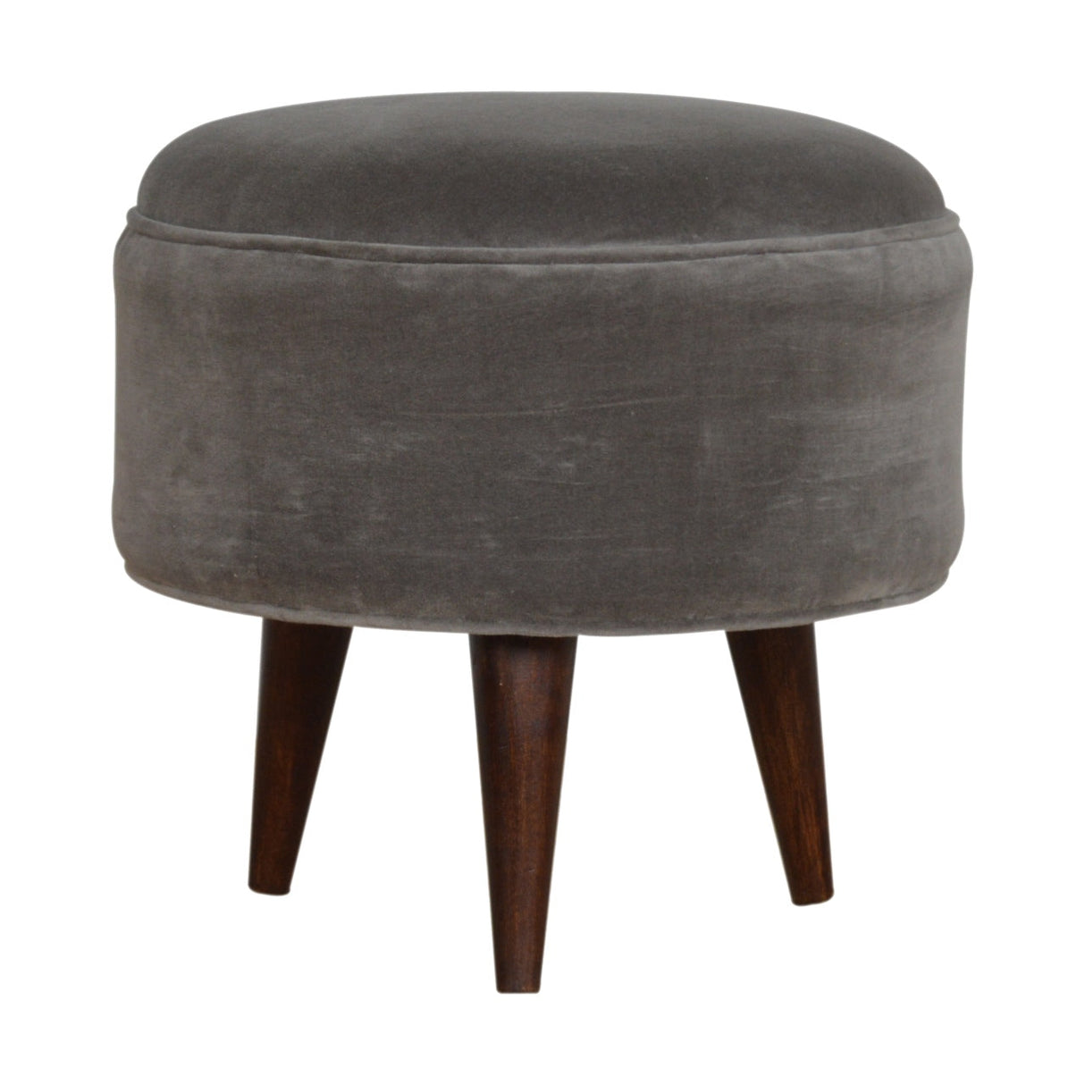 Grey Velvet Nordic Style Footstool NOVEX FURNITURES