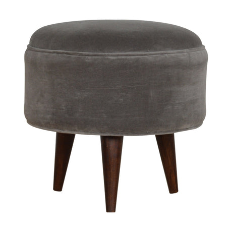 Grey Velvet Nordic Style Footstool NOVEX FURNITURES