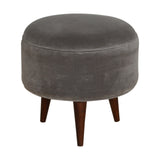 Grey Velvet Nordic Style Footstool NOVEX FURNITURES