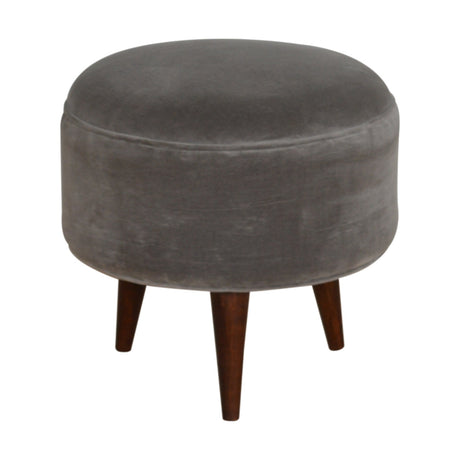 Grey Velvet Nordic Style Footstool NOVEX FURNITURES