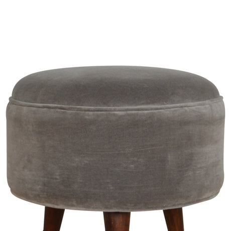 Grey Velvet Nordic Style Footstool NOVEX FURNITURES