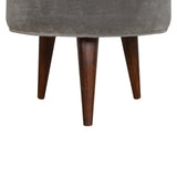 Grey Velvet Nordic Style Footstool NOVEX FURNITURES