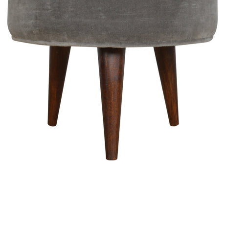 Grey Velvet Nordic Style Footstool NOVEX FURNITURES