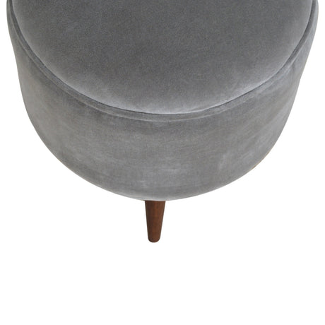 Grey Velvet Nordic Style Footstool NOVEX FURNITURES