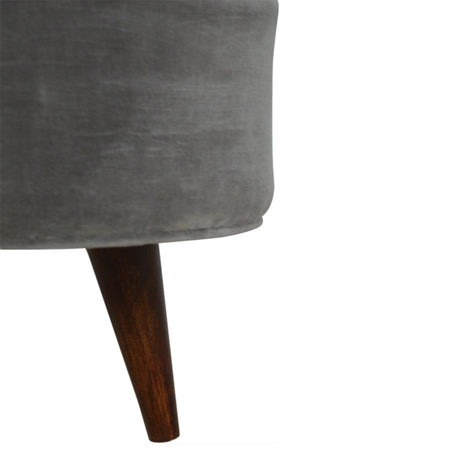 Grey Velvet Nordic Style Footstool NOVEX FURNITURES