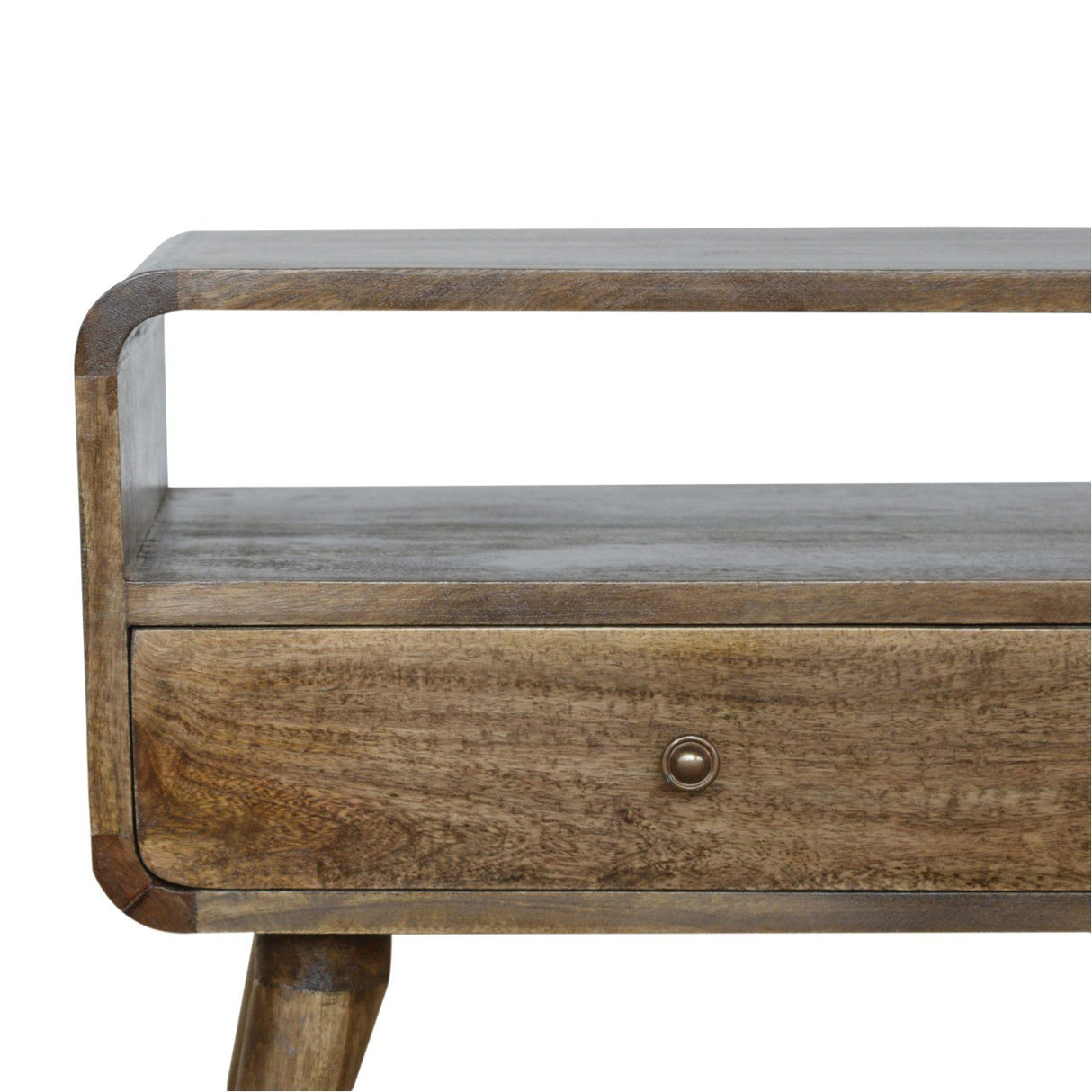 Curved Grey Washed Media Unit NOVEX FURNITURES