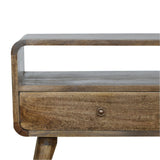 Curved Grey Washed Media Unit NOVEX FURNITURES