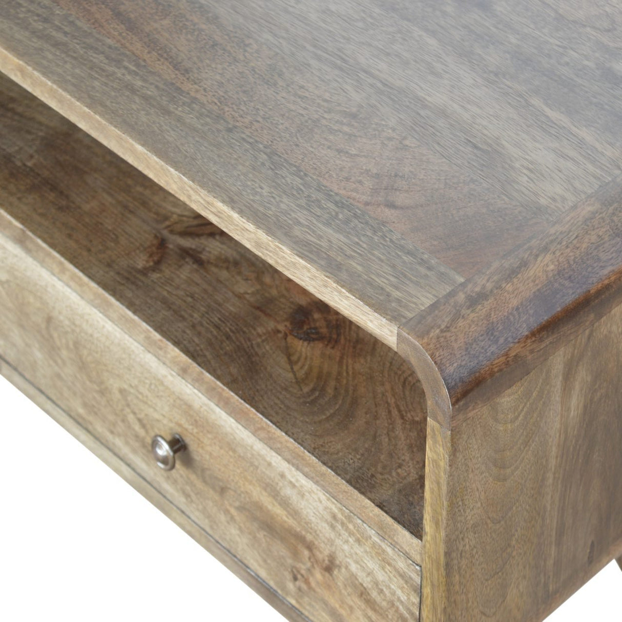 Curved Grey Washed Media Unit NOVEX FURNITURES
