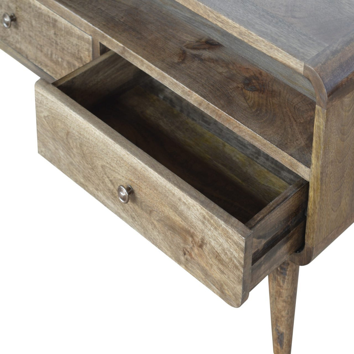 Curved Grey Washed Media Unit NOVEX FURNITURES