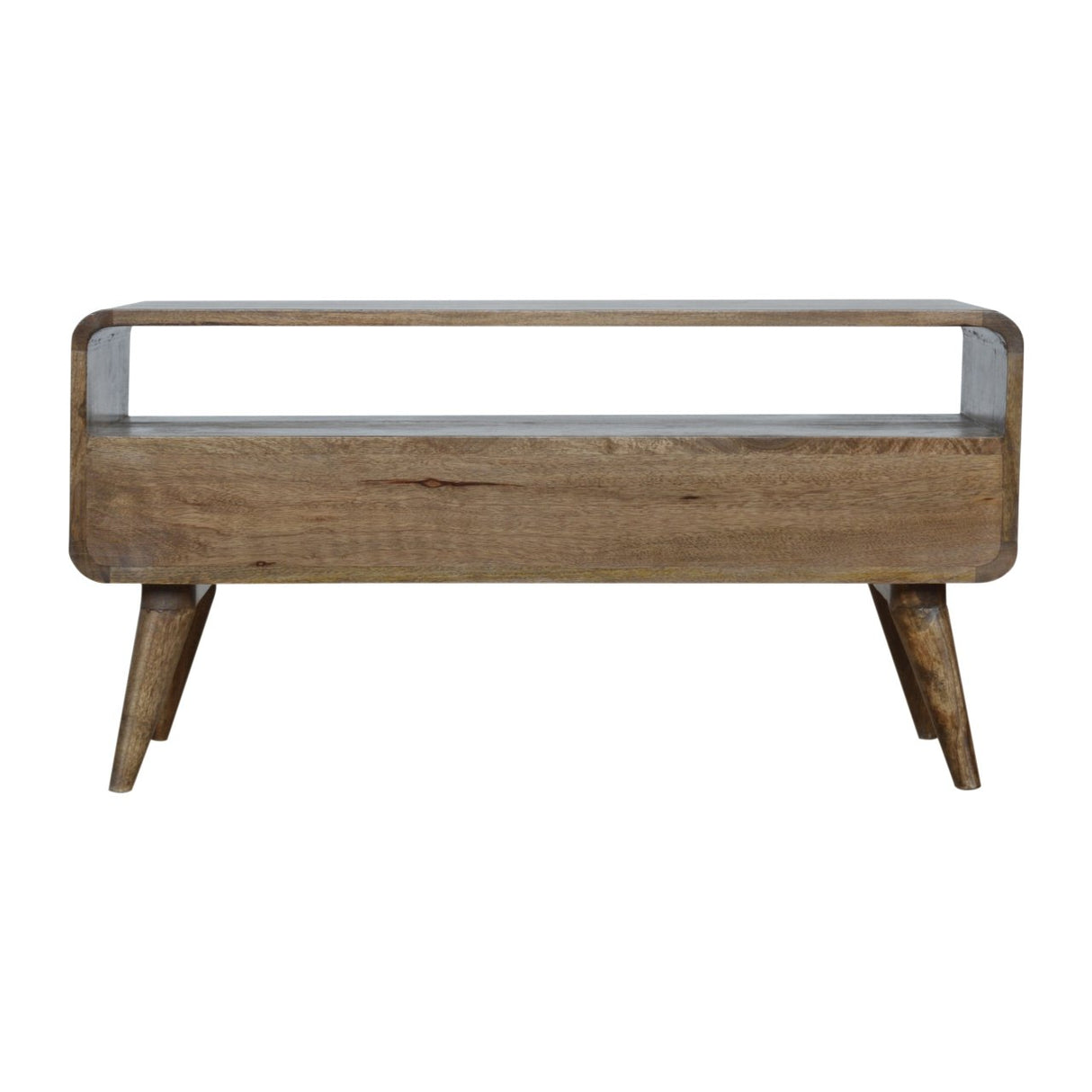 Curved Grey Washed Media Unit NOVEX FURNITURES