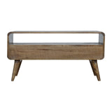 Curved Grey Washed Media Unit NOVEX FURNITURES