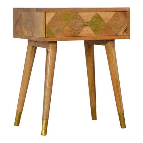 1 Drawer Gold Brass Bedside NOVEX FURNITURES