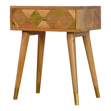 1 Drawer Gold Brass Bedside NOVEX FURNITURES