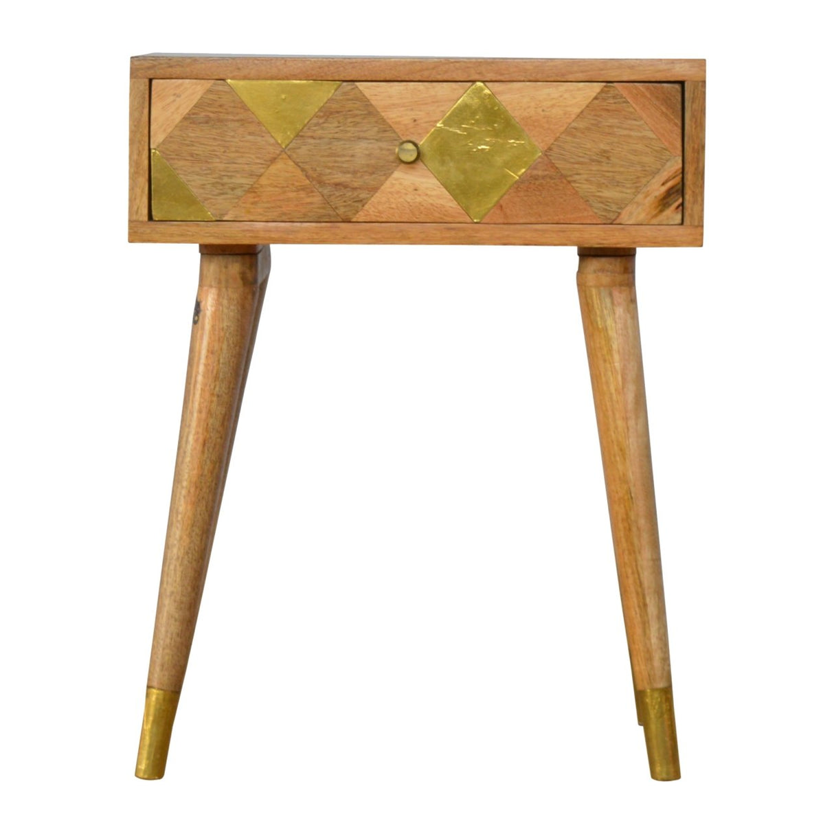 1 Drawer Gold Brass Bedside NOVEX FURNITURES