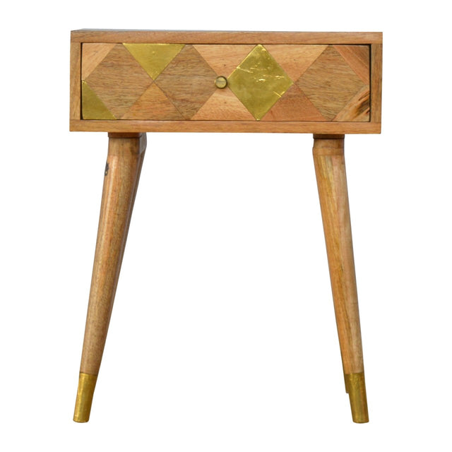1 Drawer Gold Brass Bedside NOVEX FURNITURES