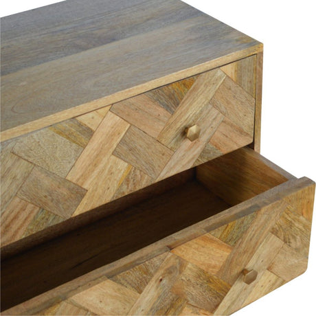 3 Drawer Zig-Zag Patterned Patchwork Chest NOVEX FURNITURES
