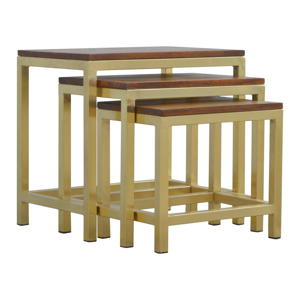 Chunky Gold Stool Set of 3 NOVEX FURNITURES