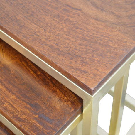 Chunky Gold Stool Set of 3 NOVEX FURNITURES