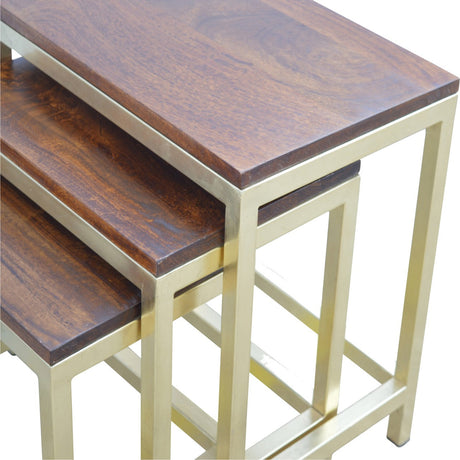 Chunky Gold Stool Set of 3 NOVEX FURNITURES