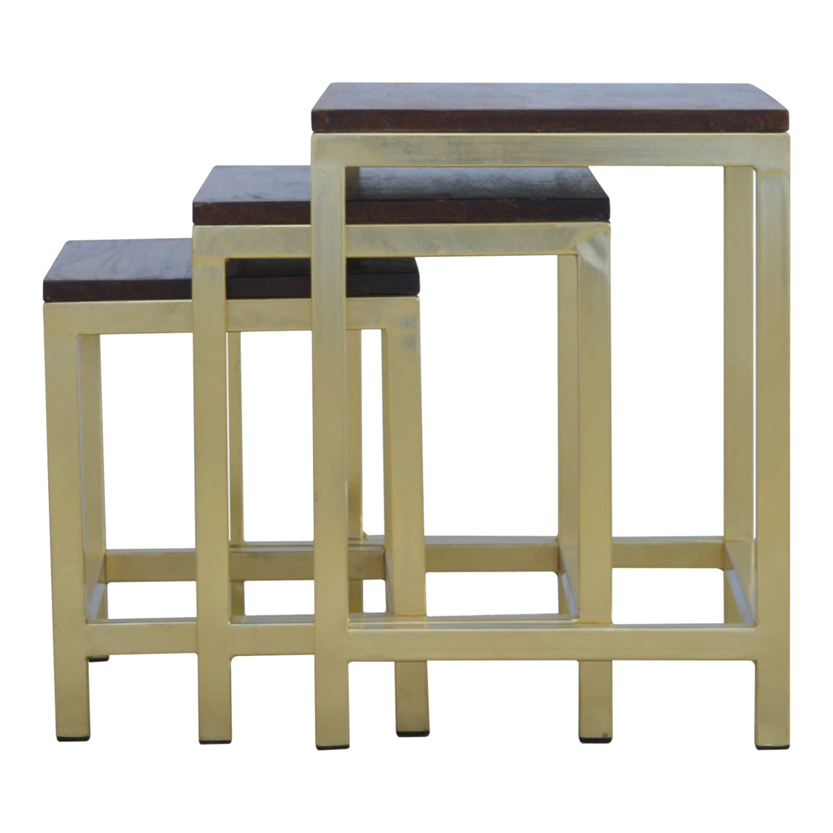 Chunky Gold Stool Set of 3 NOVEX FURNITURES