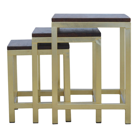 Chunky Gold Stool Set of 3 NOVEX FURNITURES