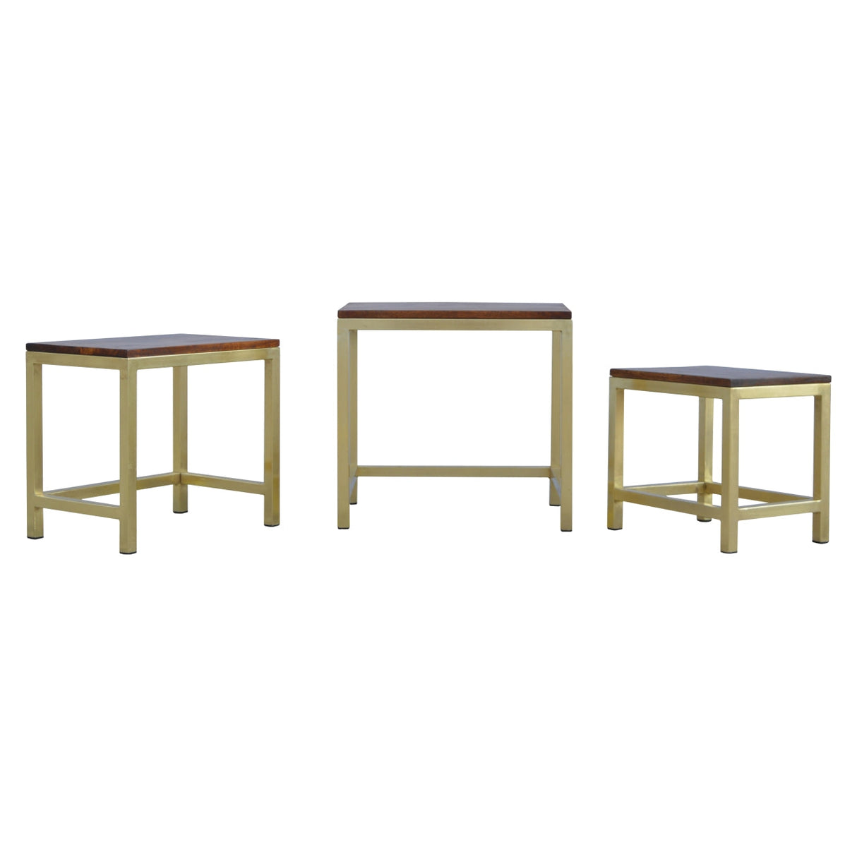 Chunky Gold Stool Set of 3 NOVEX FURNITURES