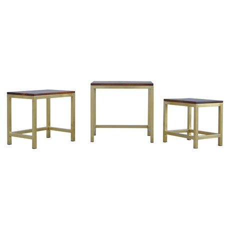 Chunky Gold Stool Set of 3 NOVEX FURNITURES