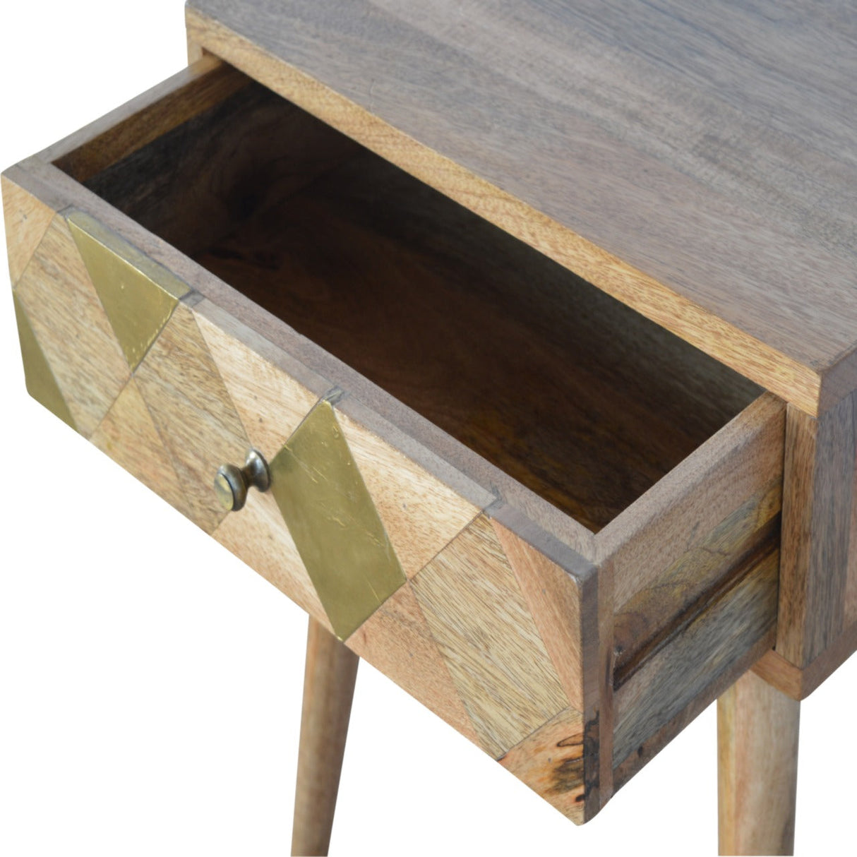 1 Drawer Gold Brass Bedside NOVEX FURNITURES