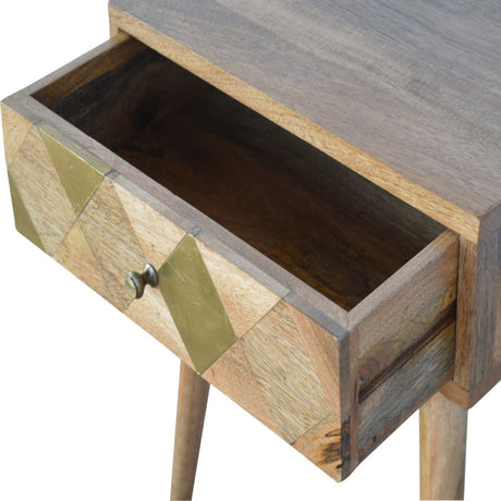 1 Drawer Gold Brass Bedside NOVEX FURNITURES