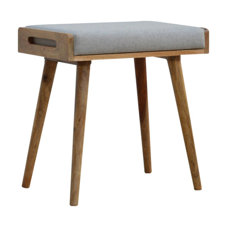 Grey Tweed Tray Style Footstool NOVEX FURNITURES