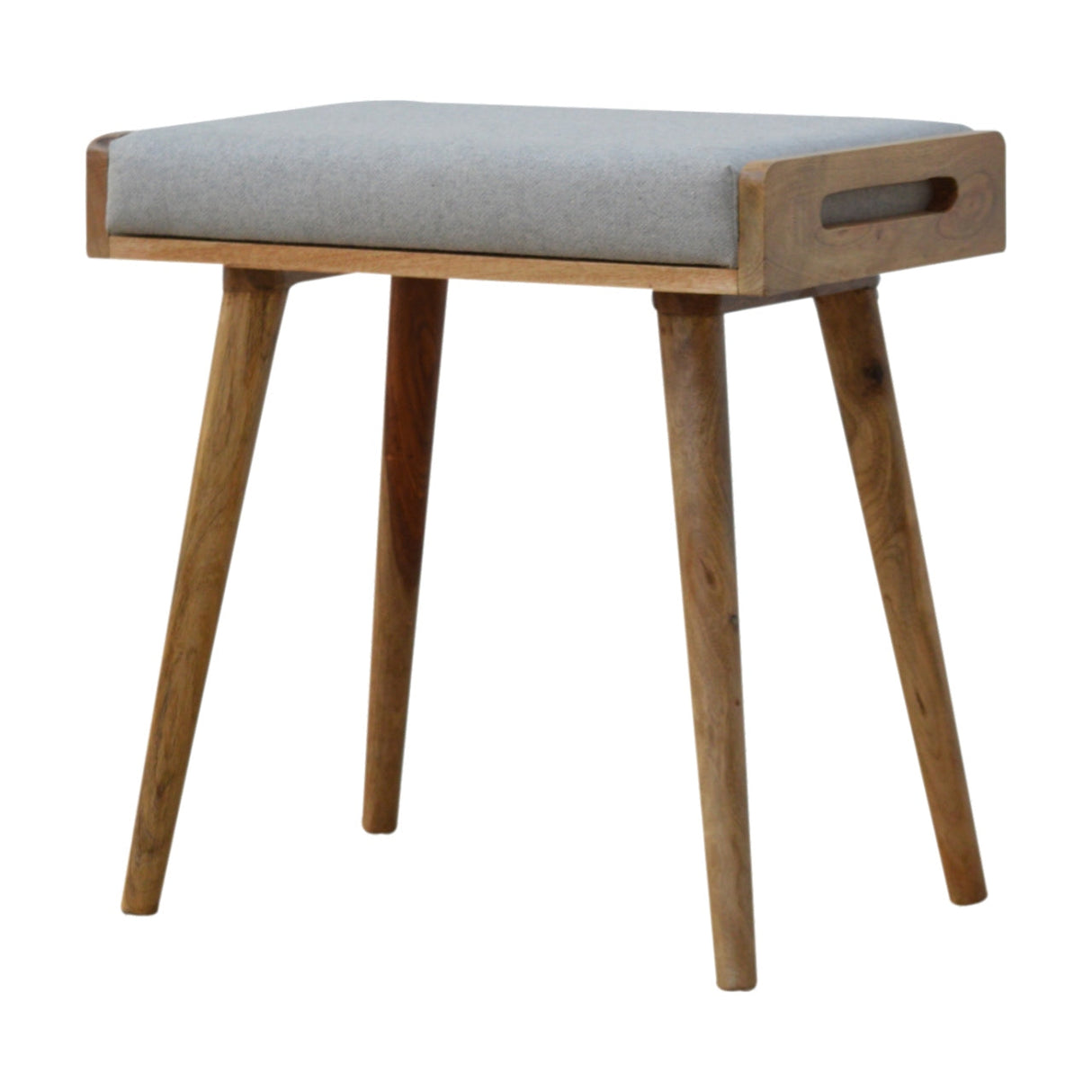Grey Tweed Tray Style Footstool NOVEX FURNITURES