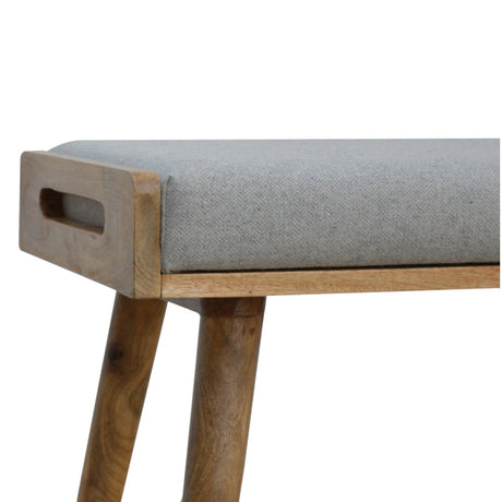 Grey Tweed Tray Style Footstool NOVEX FURNITURES