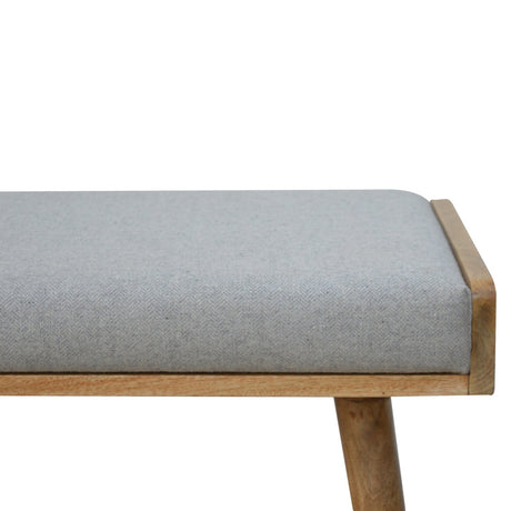 Grey Tweed Tray Style Footstool NOVEX FURNITURES