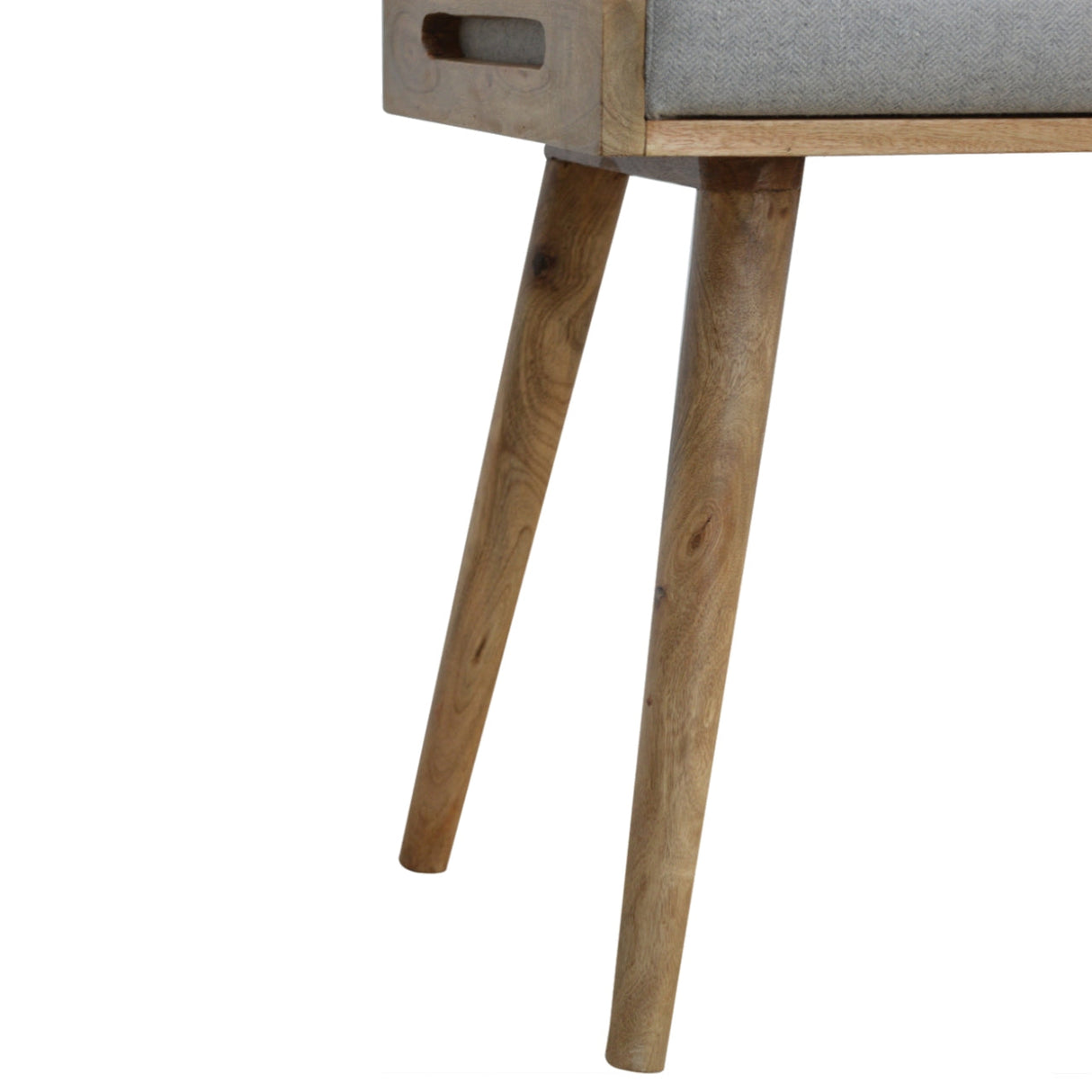 Grey Tweed Tray Style Footstool NOVEX FURNITURES