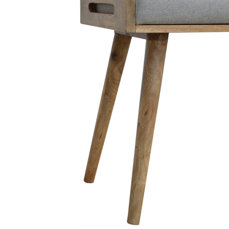 Grey Tweed Tray Style Footstool NOVEX FURNITURES