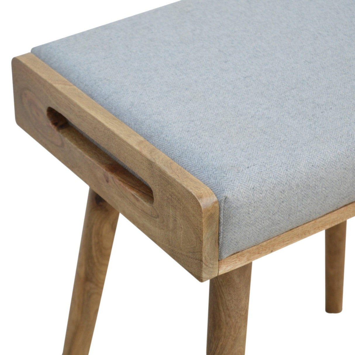 Grey Tweed Tray Style Footstool NOVEX FURNITURES