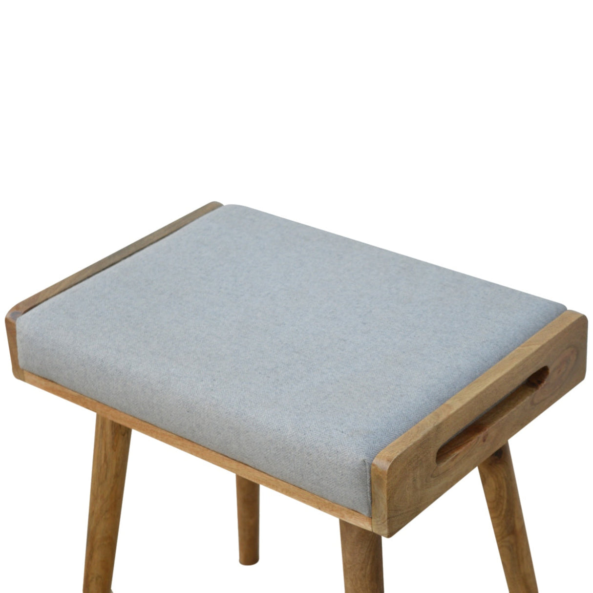 Grey Tweed Tray Style Footstool NOVEX FURNITURES