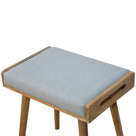 Grey Tweed Tray Style Footstool NOVEX FURNITURES