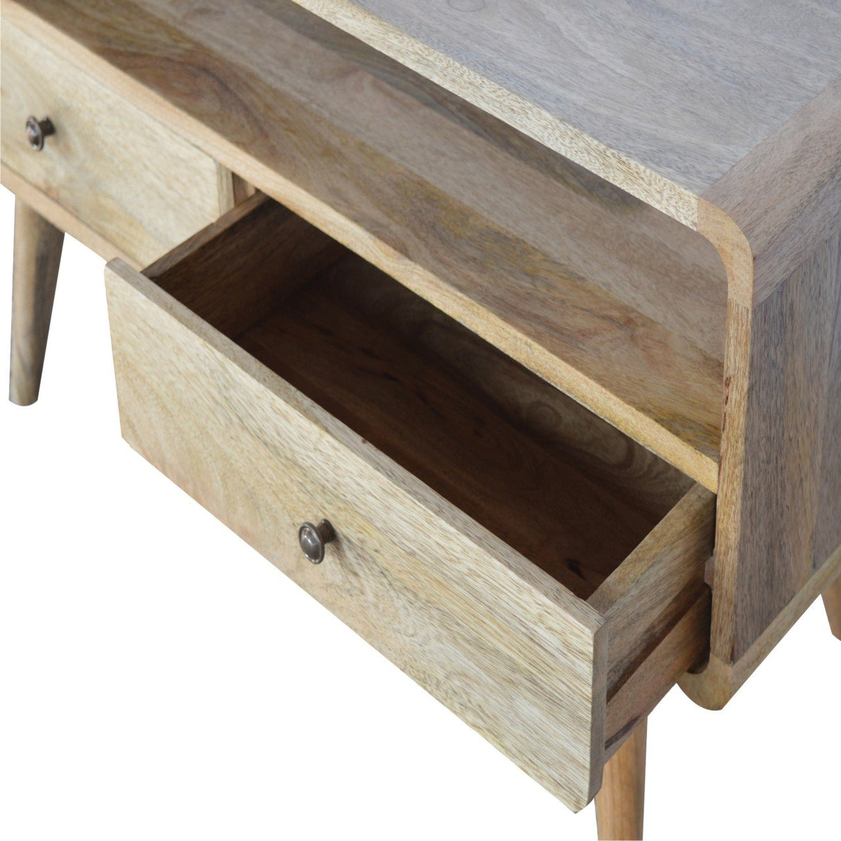 Curved Oak-ish Media Unit - NOVEX FURNITURE