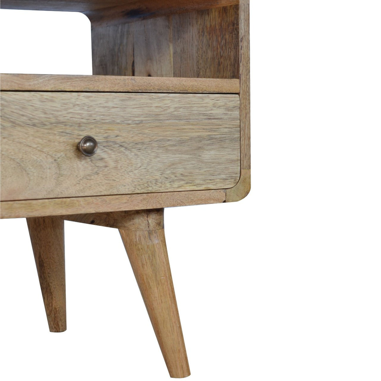 Curved Oak-ish Media Unit - NOVEX FURNITURE