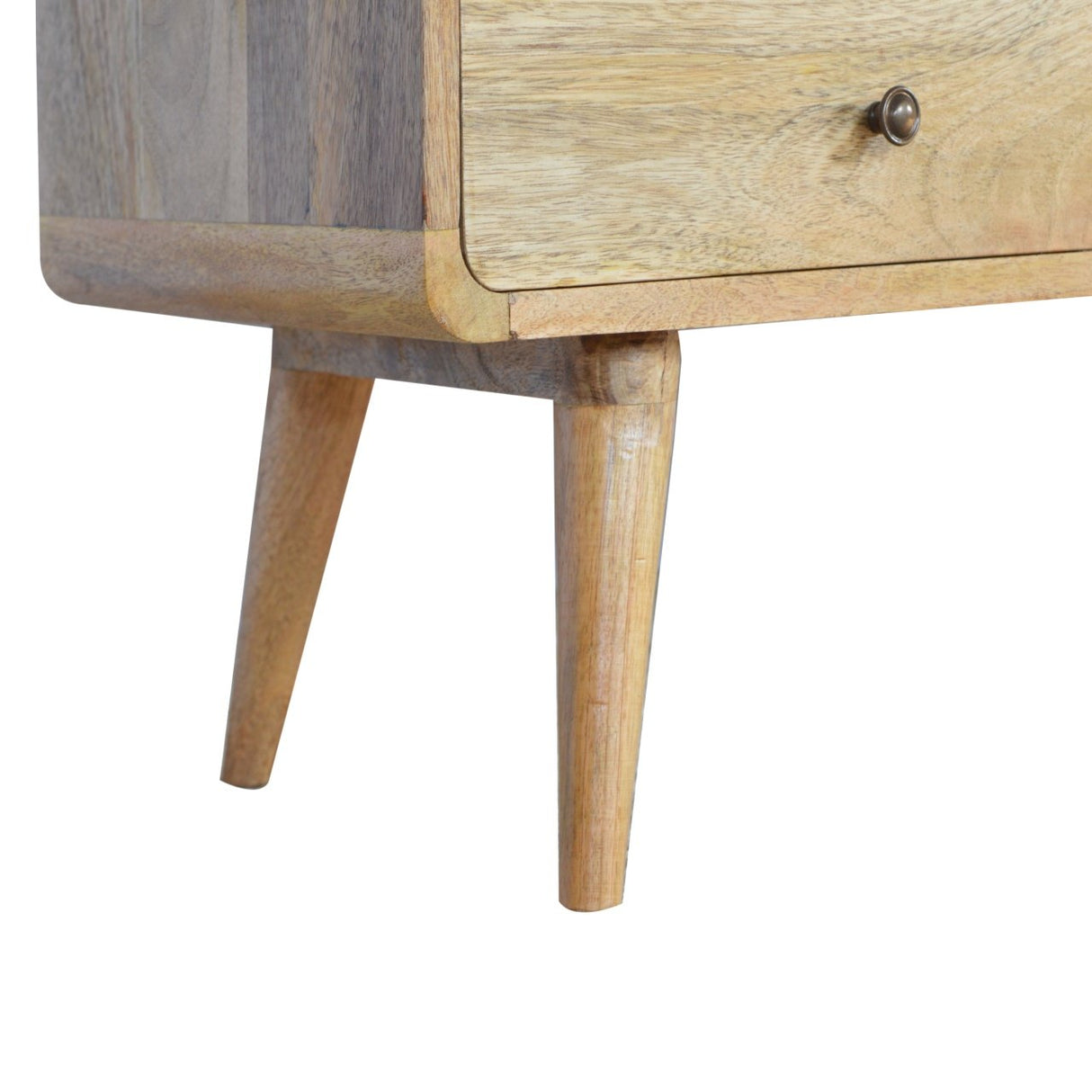 Curved Oak-ish Media Unit - NOVEX FURNITURE