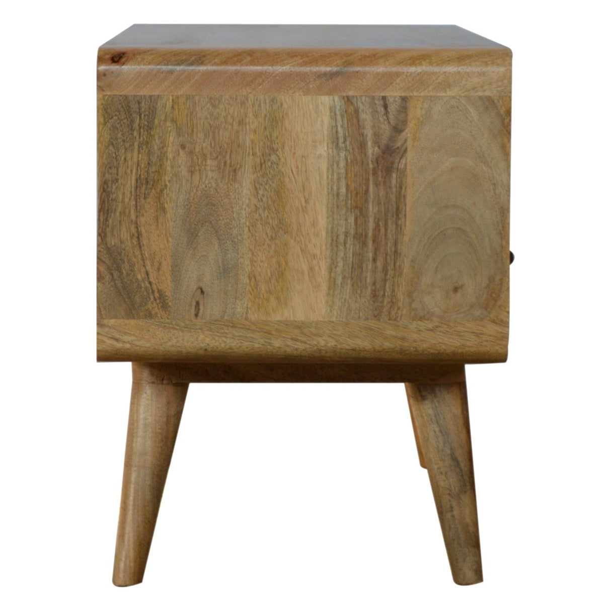 Curved Oak-ish Media Unit - NOVEX FURNITURE