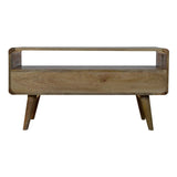 Curved Oak-ish Media Unit - NOVEX FURNITURE