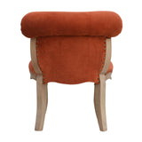 Brick Red Velvet Studded Chair NOVEX FURNITURES