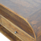 Chestnut Curved Edge Media Unit with 2 Drawers NOVEX FURNITURES