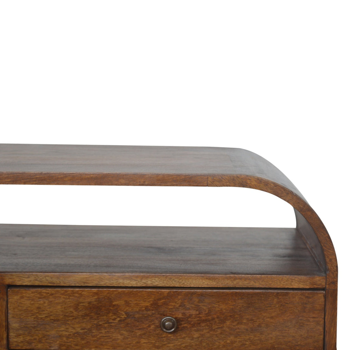 Chestnut Curved Edge Media Unit with 2 Drawers NOVEX FURNITURES