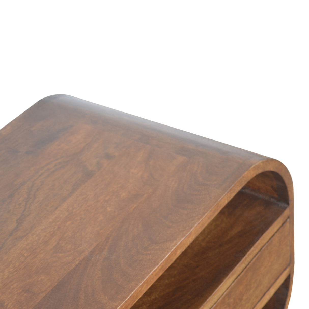 Chestnut Curved Edge Media Unit with 2 Drawers NOVEX FURNITURES